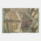 Vintage Märchen, Prinzessin und Pea, Edmund Dulac Geschirrtuch (Horizontal)