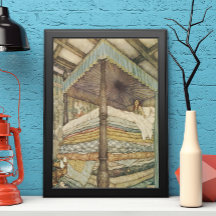 Vintage Märchen, Prinzessin und Pea, Edmund Dulac