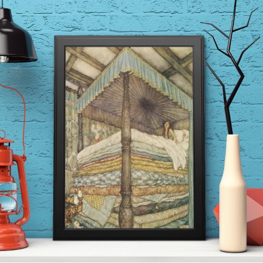 Vintage Märchen, Prinzessin und Pea, Edmund Dulac Poster