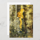 Vintage Märchen, Rapunzel mit Langblonde Einladung (Vorne/Hinten)