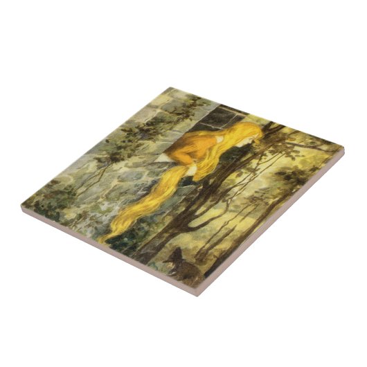 Vintage Märchen, Rapunzel mit Langblonde Fliese (Seite)