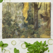 Vintage Märchen, Rapunzel mit Langblonde Handtuch (Gefaltet)