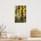 Vintage Märchen, Rapunzel mit Langblonde Poster (Küche)