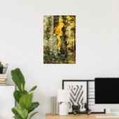 Vintage Märchen, Rapunzel mit Langblonde Poster (Heimbüro)