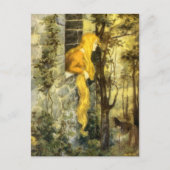 Vintage Märchen, Rapunzel mit Langblonde Postkarte (Vorderseite)