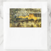 Vintage Märchen, Rapunzel mit Langblonde Rechteckiger Aufkleber (Tasche)