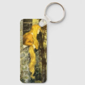 Vintage Märchen, Rapunzel mit Langblonde Schlüsselanhänger (Rückseite)