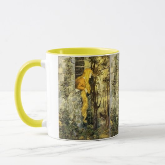 Vintage Märchen, Rapunzel mit Langblonde Tasse (Links)