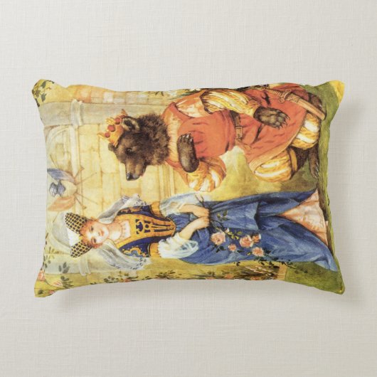 Vintage Märchen, Schönheit und Bestie Dekokissen (Vorderseite)