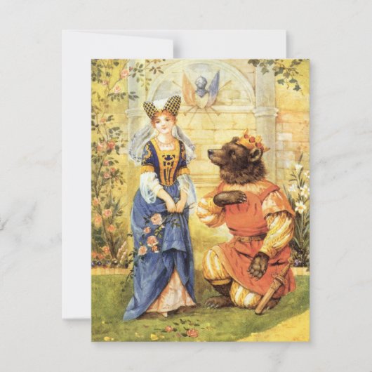 Vintage Märchen Schönheit und Bestie Einladung (Vorderseite)