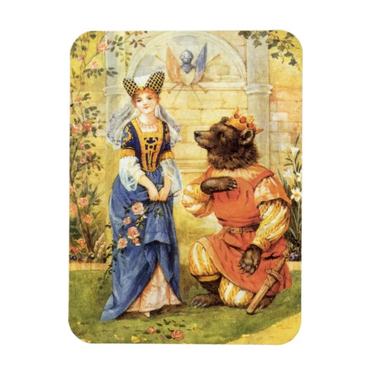 Vintage Märchen, Schönheit und Bestie Magnet (Vertikal)