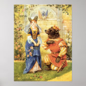 Vintage Märchen, Schönheit und Bestie Poster (Vorne)