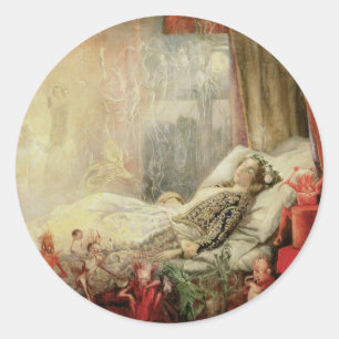 Vintage Märchen, Zeug, aus dem Träume gemacht sind Runder Aufkleber