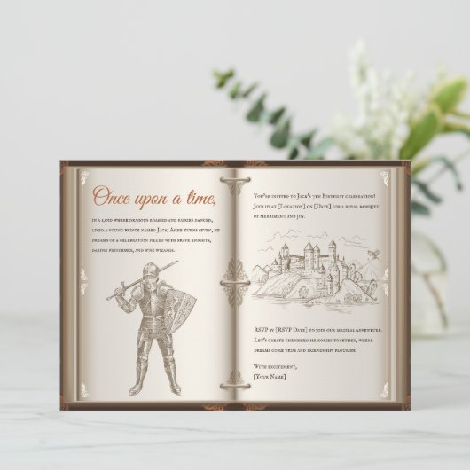 Vintage Märchenbuch Geburtstagsparty Einladung (Stehend Vorderseite)