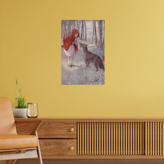 Vintage Märchenbuch Rotkäppchen Poster (Wohnzimmer 2)