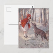 Vintage Märchenbuch Rotkäppchen Postkarte (Vorne/Hinten)