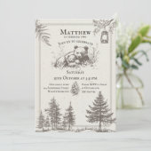 Vintage-Märchenbuch-Stil Waldtier-Geburtstag Einladung (Stehend Vorderseite)