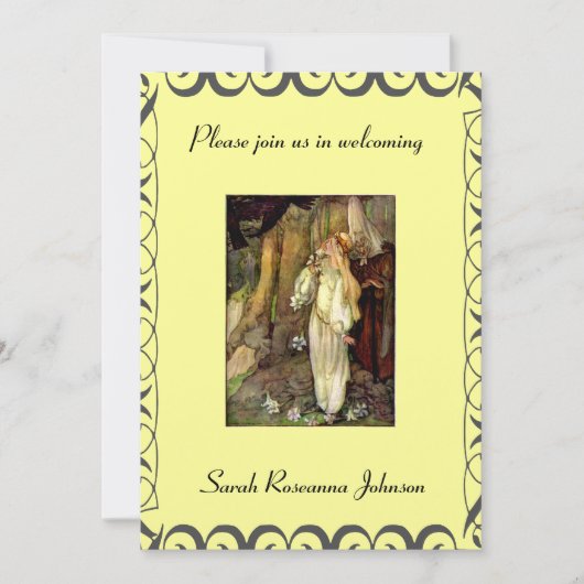 Vintage Märchendusche Einladung (Vorderseite)