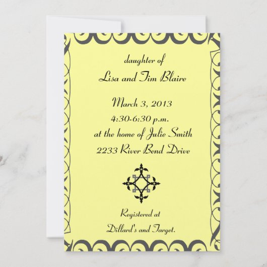 Vintage Märchendusche Einladung (Rückseite)