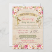 Vintage Märchendusche Einladung (Vorderseite)