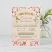 Vintage Märchendusche Einladung (Stehend Vorderseite)