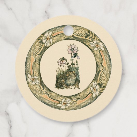 Vintage Märchenhochzeit Geschenkanhänger (Rückseite)