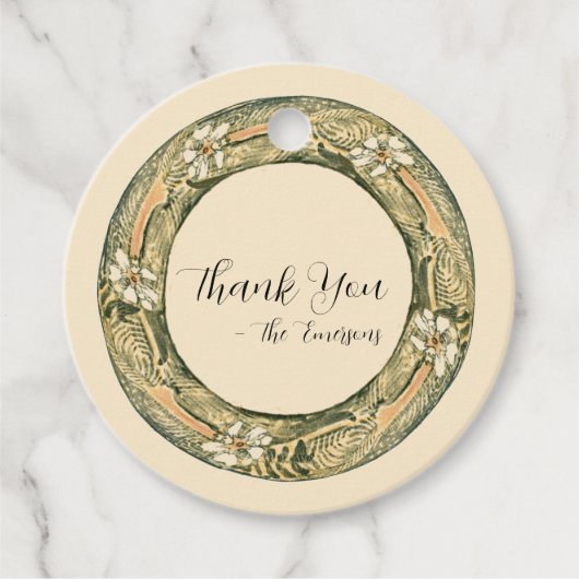 Vintage Märchenhochzeit Geschenkanhänger (Vorderseite)