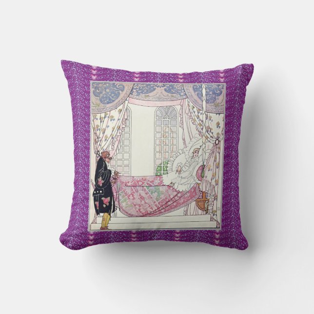 Vintage Märchenprinz Aquarellbild Kissen (Vorderseite)