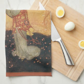 Vintage Märchenprinzessin Badoura, Edmund Dulac Geschirrtuch (Viertel Falte)