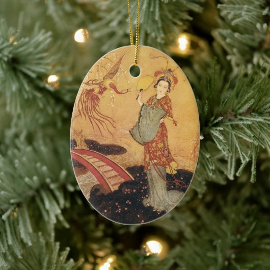 Vintage Märchenprinzessin Badoura, Edmund Dulac Keramik Ornament (Baum)