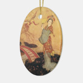 Vintage Märchenprinzessin Badoura, Edmund Dulac Keramik Ornament (Links)