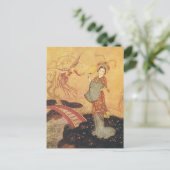 Vintage Märchenprinzessin Badoura, Edmund Dulac Postkarte (Stehend Vorderseite)