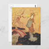 Vintage Märchenprinzessin Badoura, Edmund Dulac Postkarte (Vorne/Hinten)