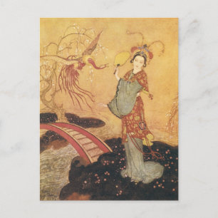 Vintage Märchenprinzessin Badoura, Edmund Dulac Postkarte
