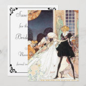 Vintage Märchenprinzessin Hochzeit speichern das D Save The Date (Vorne/Hinten)