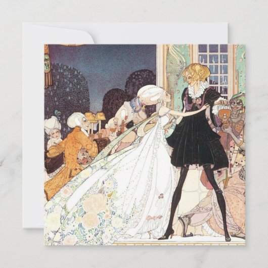 Vintage Märchenprinzessin Hochzeit speichern das D Save The Date (Vorderseite)