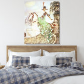 Vintage Märchenprinzessin reiten beim Weißen Pferd Leinwanddruck (Insitu (Schlafzimmer))