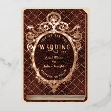 Vintage Märchenrotes Bibliotheksbuch Hochzeit Gold