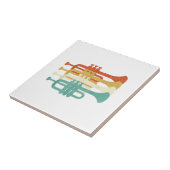 Vintage Marching Band Trumpet Player Retro Design  Fliese (Seite)