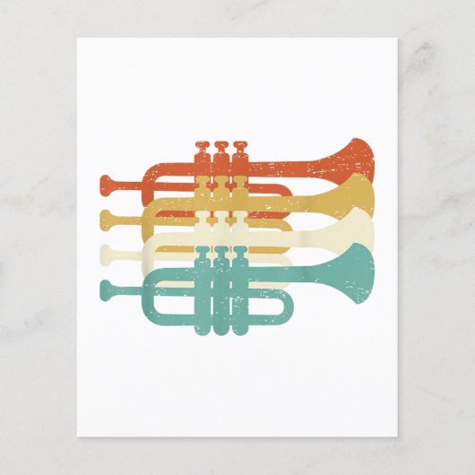 Vintage Marching Band Trumpet Player Retro Design  Flyer (Vorne)