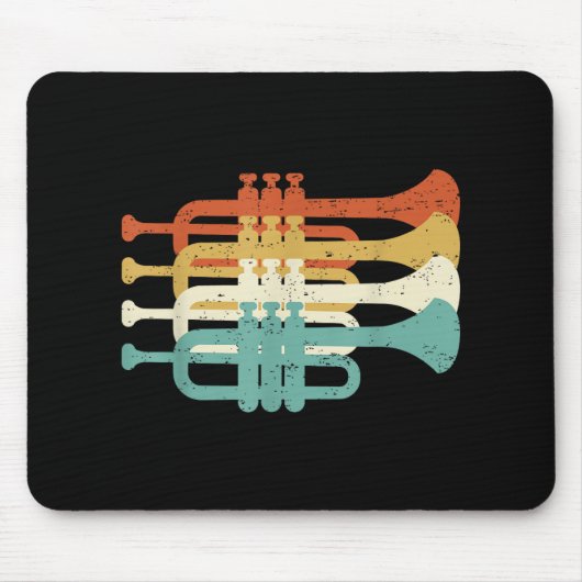 Vintage Marching Band Trumpet Player Retro Design  Mousepad (Vorne)