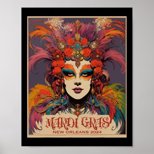 Vintage Mardi Gras Frauen Poster (Vorne)