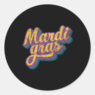 Vintage Mardi Gras Geschenk Retro Maskerade Kostüm Runder Aufkleber