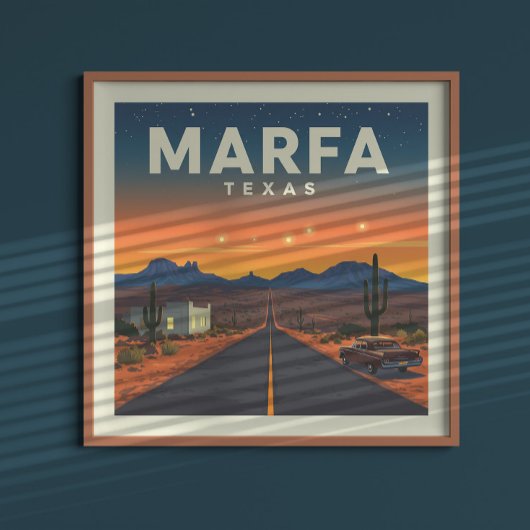 Vintage Marfa Texas Poster