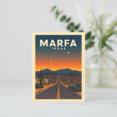 Vintage Marfa Texas Postkarte (Stehend Vorderseite)