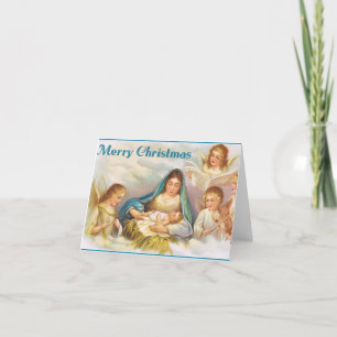 Vintage Maria und Baby Jesus und Engel Weihnachten