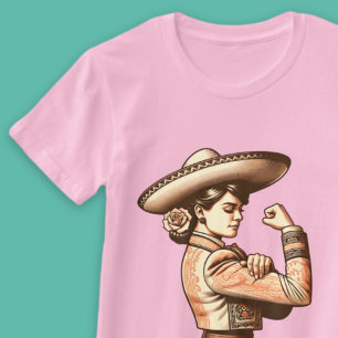 Vintage-Mariachi-Mexikanerin Hispanic Erbe T-Shirt