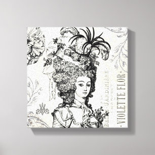 Vintage-Marie-Antoinette-Collage auf gespannter Le Leinwanddruck
