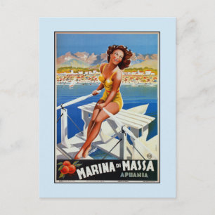 Vintage Marina di Massa italienische Reise-Werbung Postkarte
