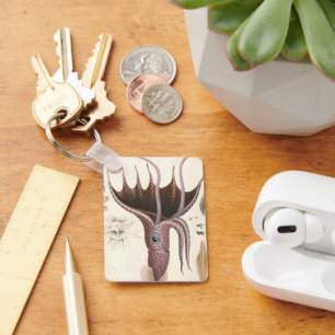 Vintage Marine Life Animals, Umbrella Squid Schlüsselanhänger